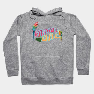 Funny Retro Wavy Font Tropical Bird Lover Macaw Parrot Dad Hoodie